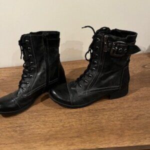 Guess lace-up black combat boots